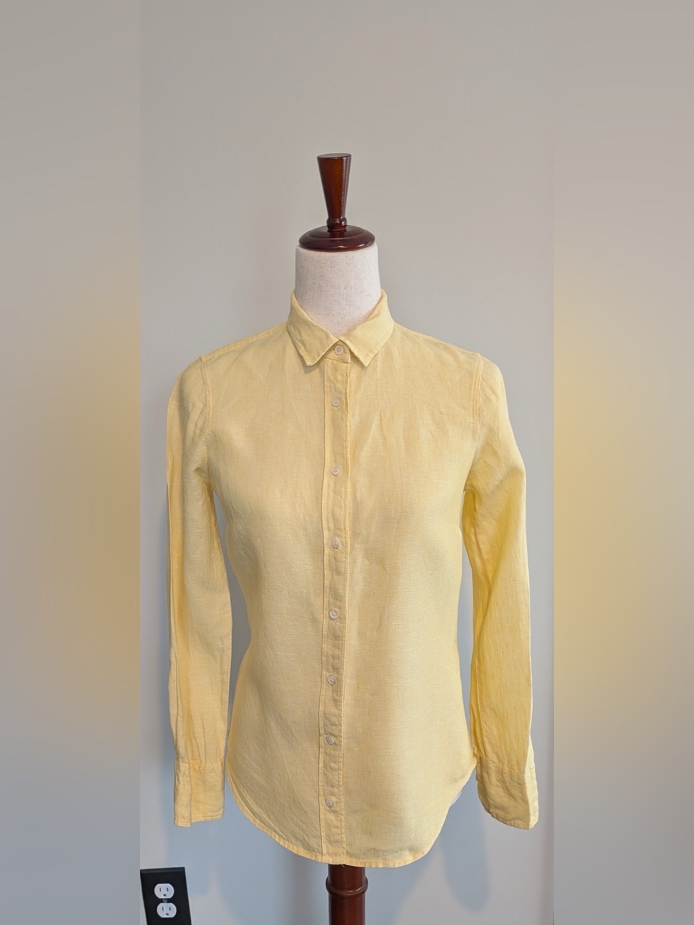 Baird McNutt Irish Linen for J.Crew Slim Perfect Shirt Sweet Daffodil Yellow 0